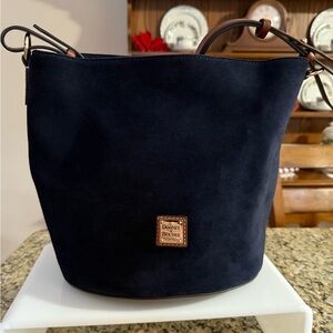 Dooney & Bourke Navy Suede Bucket Bag